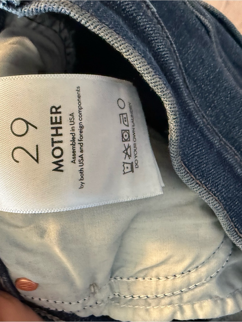 MOTHER Dark Blue High-Rise Wide Leg Jeans - Picture 8 of 10